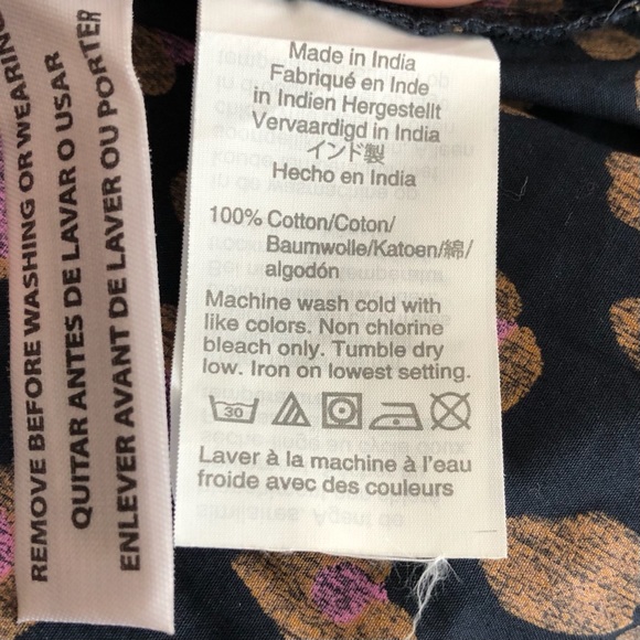 J. Crew Marlene blouse top animal print puff sleeve navy purple XXS like new - Picture 9 of 11